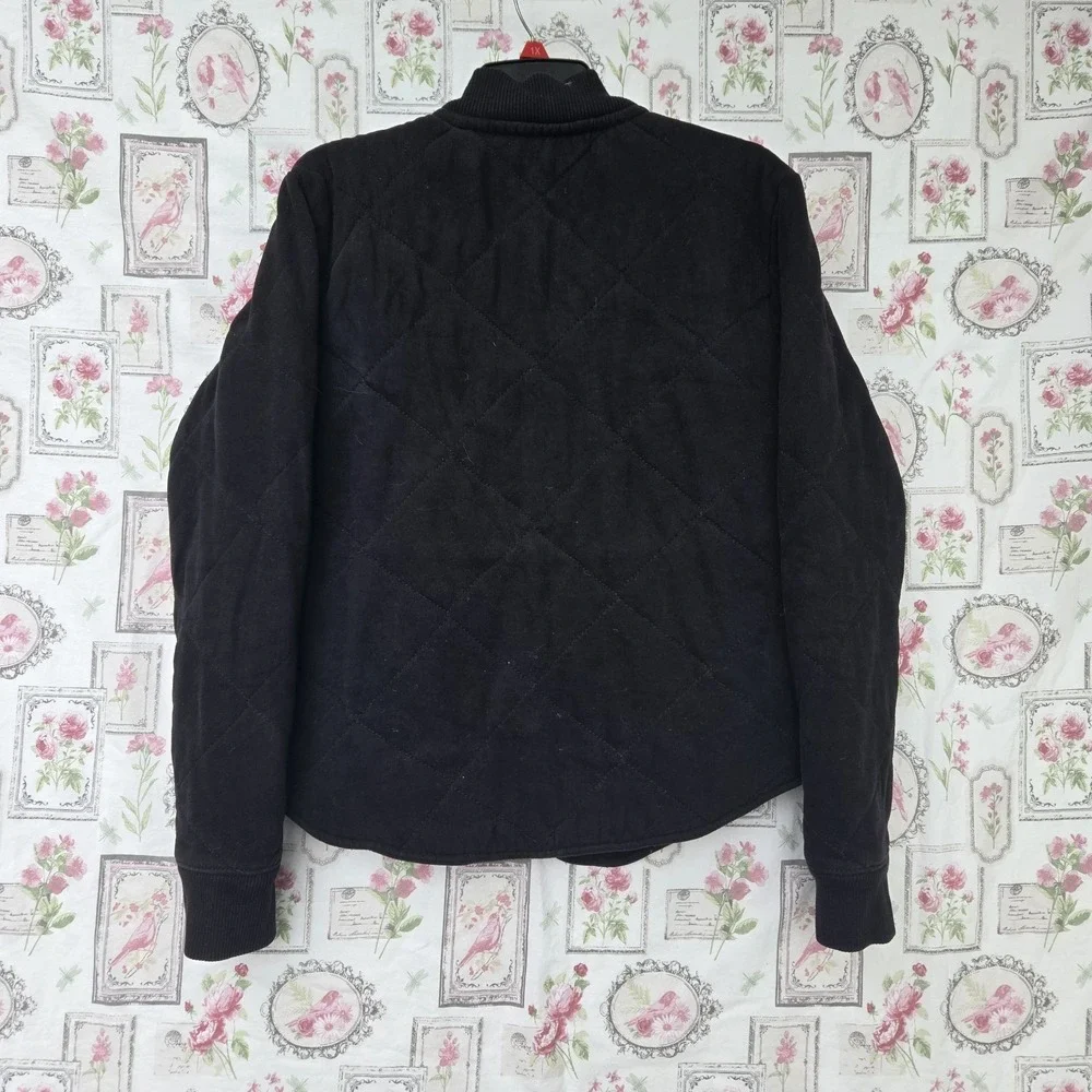 American Eagle‎ Men's Black Quilted Full Zip Bomber Jacket Classic Fit XS Y2K